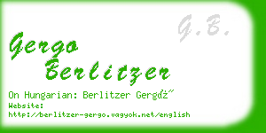 gergo berlitzer business card